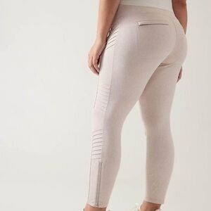 Athleta Neutral Moto Leggings Tights XS NWT Greige Beige Athleisure Fashion